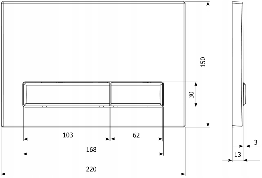PRZYCISK DO SPŁUCZKI STELAŻA WC ZŁOTY POŁYSK M08 Rodzaj do WC