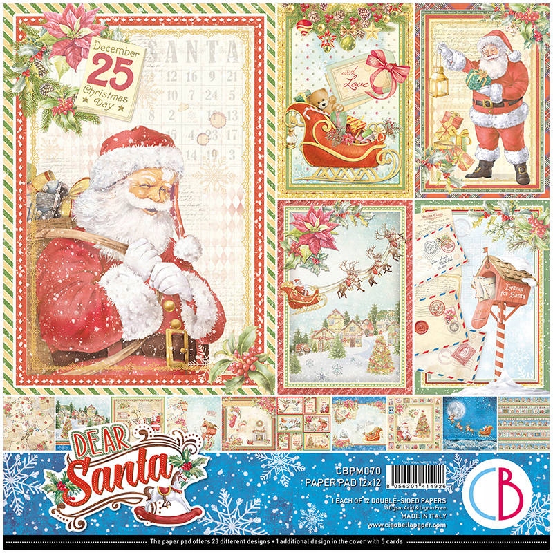 Sada papírů 30x30cm Ciao Bella Dear santa