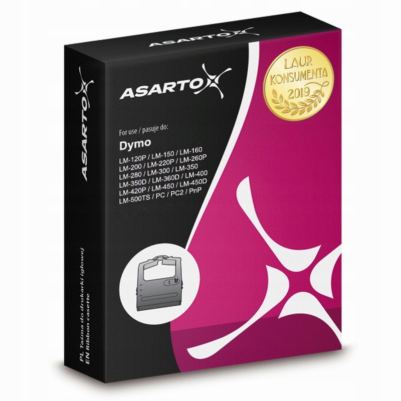 Taśma Asarto do Dymo D12/7 S0720530 black 12mm*7m