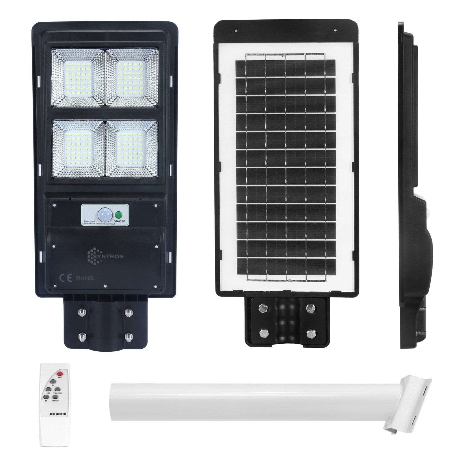 LAMPA ULICZNA LED 120W Z PILOTEM + PANEL SOLARNY