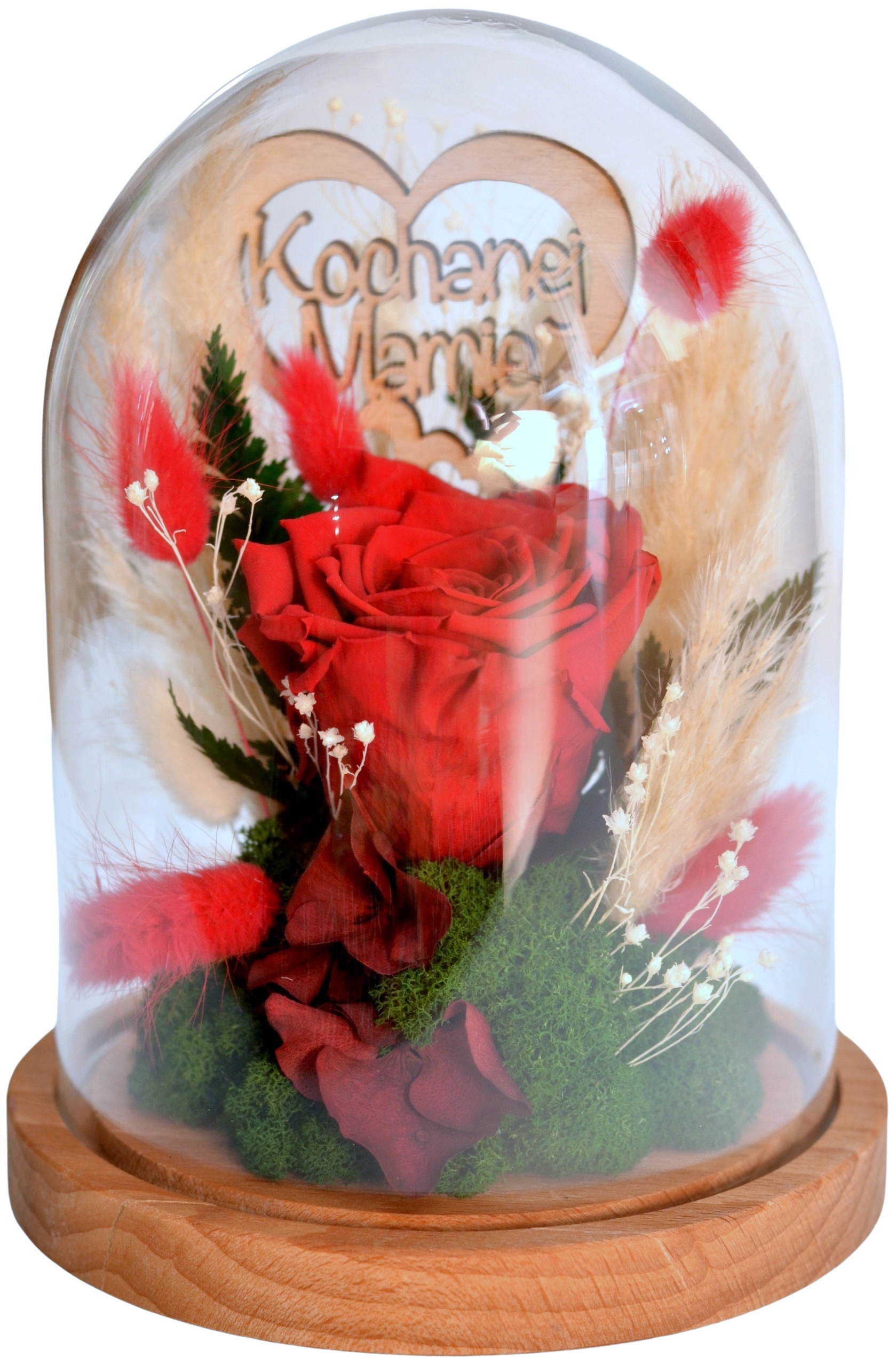 

Prawdziwa wieczna róża w szkle Dzień Mamy