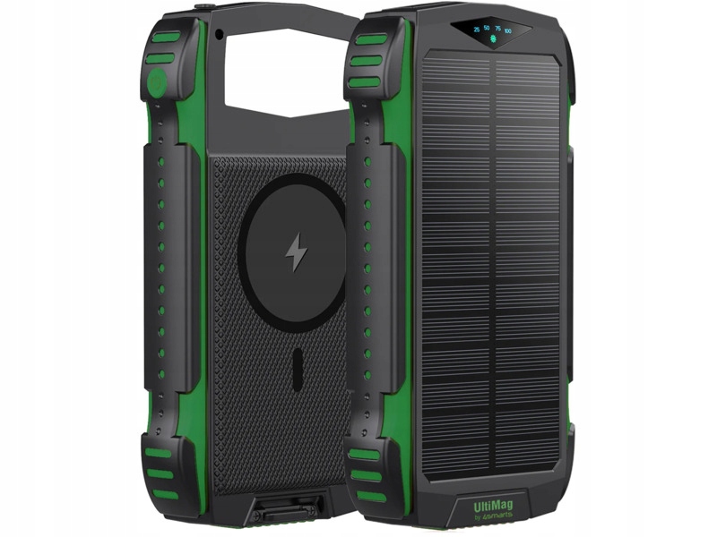 4smarts Powerbank Solarny 20000mAh TitanPack Rugged UltiMag Zielony
