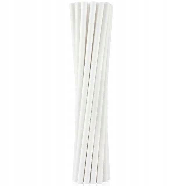 Słomki papierowe BIAŁE eko x12 JEDNORAZOWE
