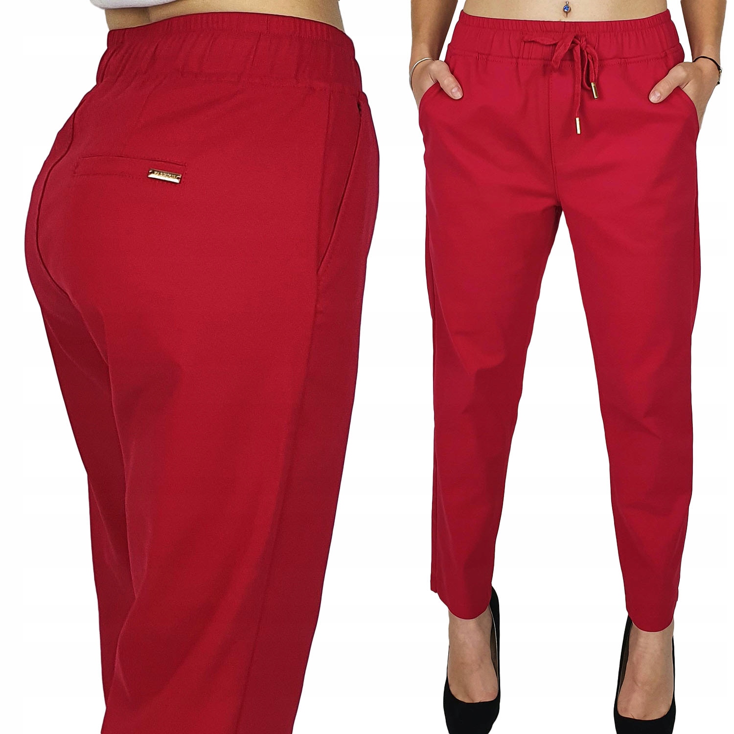 

Eleganckie Damskie Spodnie Gumka 7/8 Kolory Plus