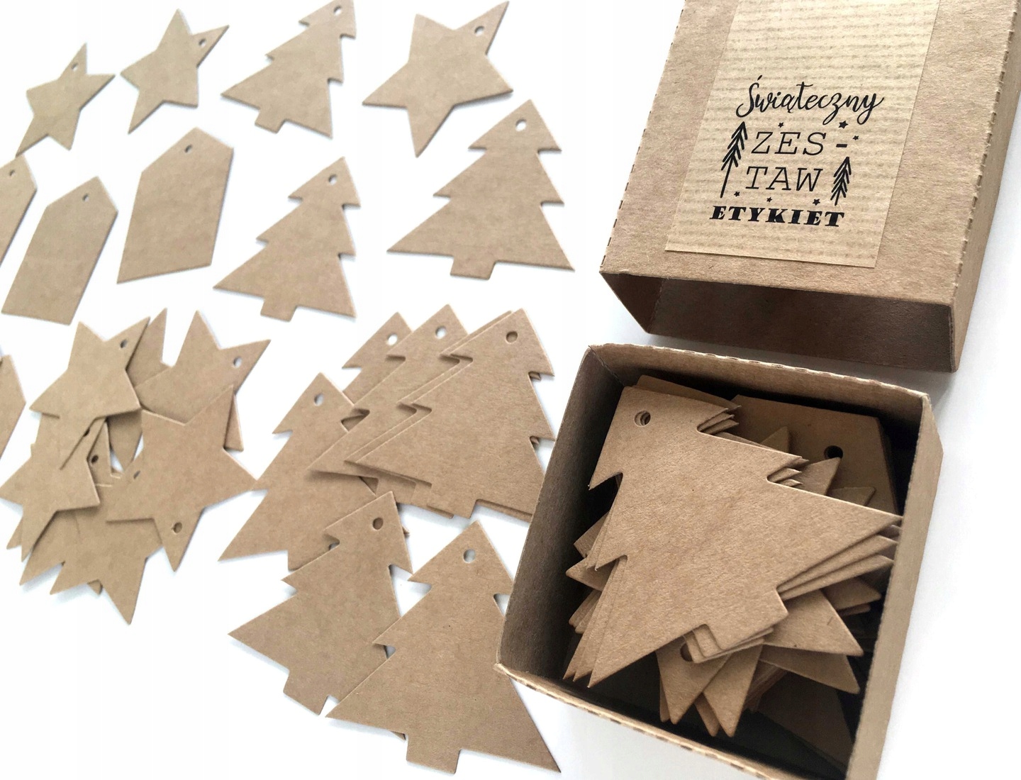 

Etykiety 75 szt ekologiczne świąteczne eko sznurki