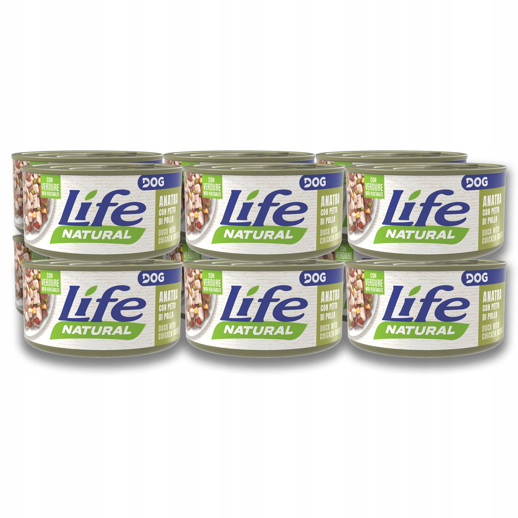 Levně Life Dog Krmivo Set 12x90g Kachna Filé z kuřecího masa Zelenina