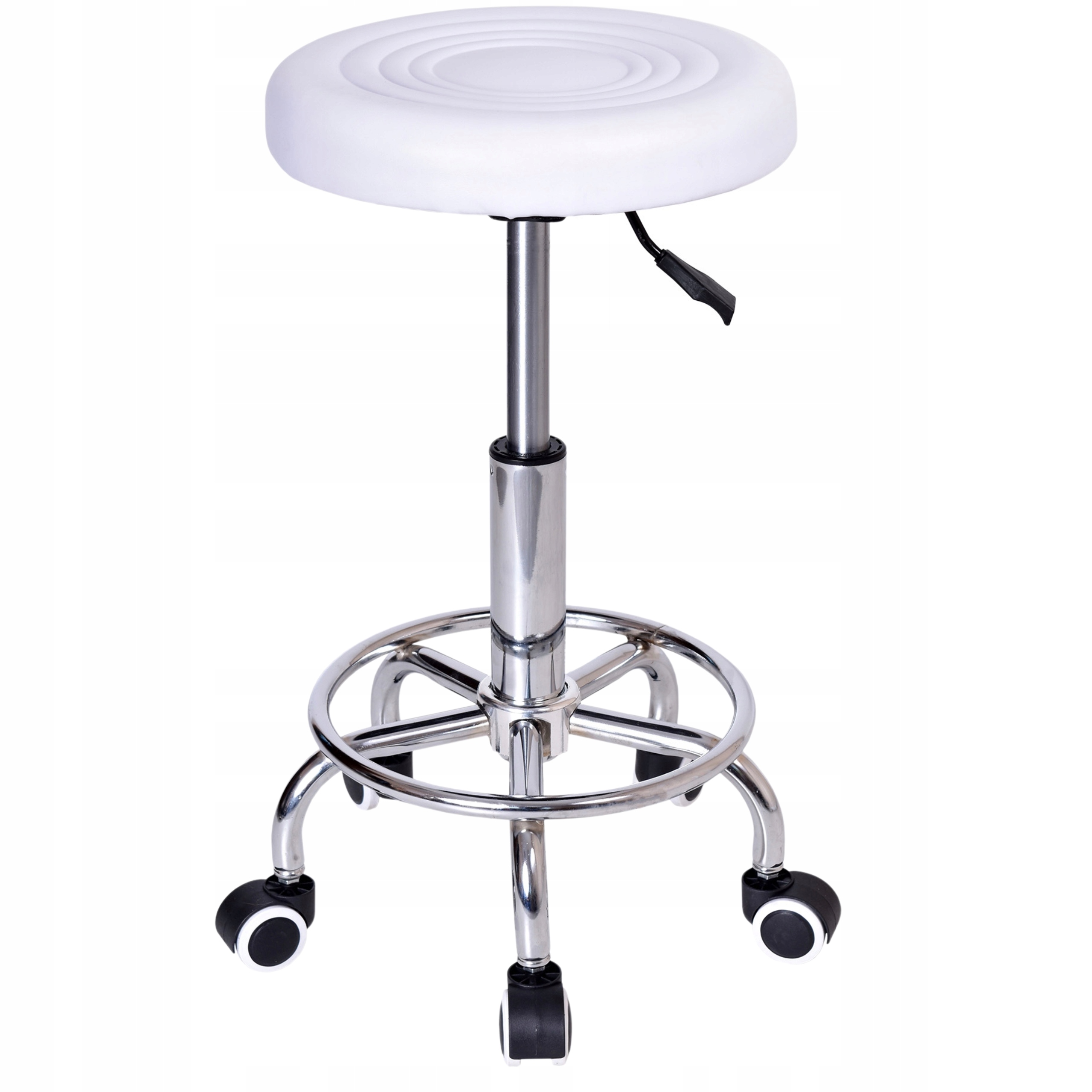Kadeřnická Kosmetická Stolička Hoker Bílá Na Kolečkách S Podnožkou