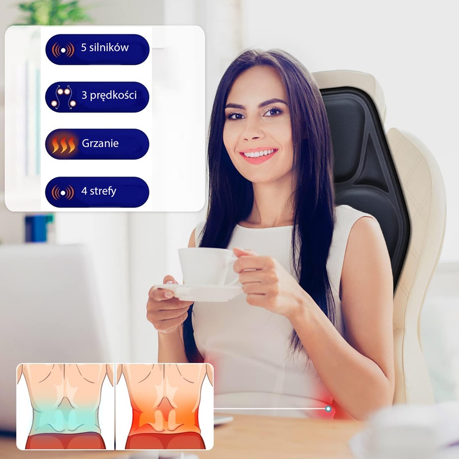 Mata Masująca do masażu pleców masażer Shiatsu Marka Gateway