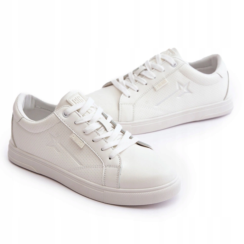 Pánské Eko Kožené Pantofle Big Star OO174020 Hi-poly Systém Bílé 44