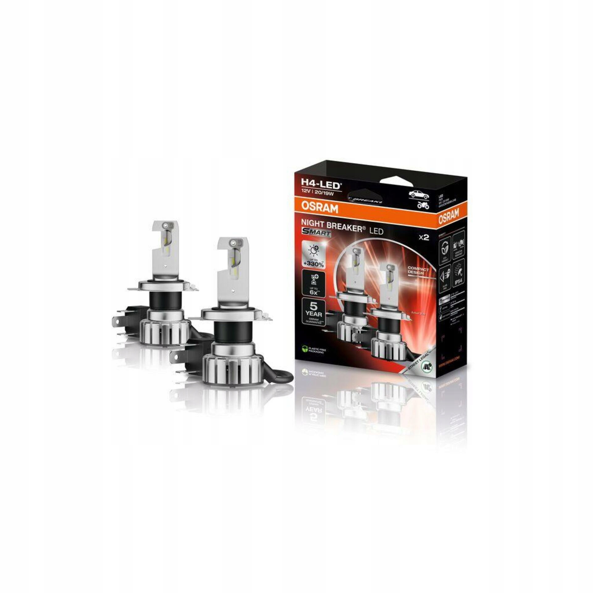 Osram H4 Night Breaker Led Smart +330% 21/20W 12V homologácia Led 2ks 64193D