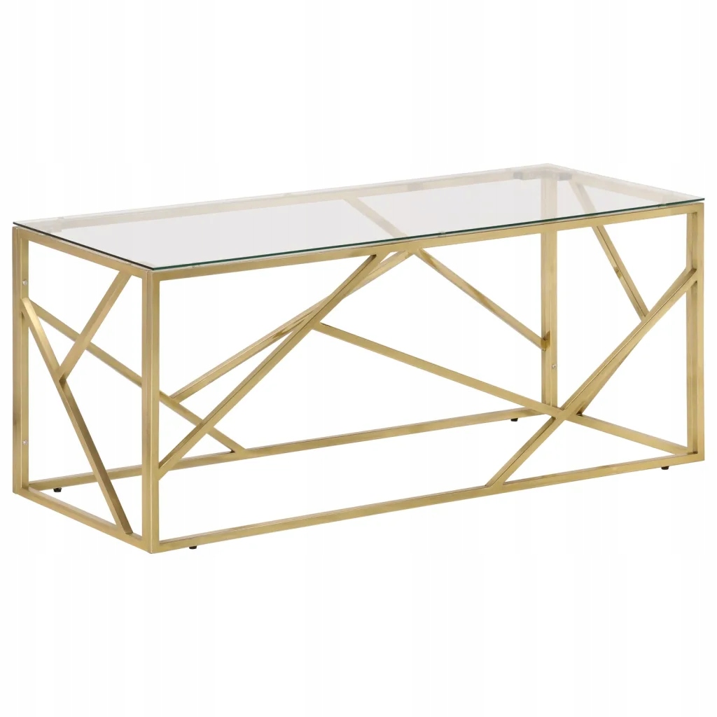 Skleněný konferenční stolek zlatý 110x45x45 cm