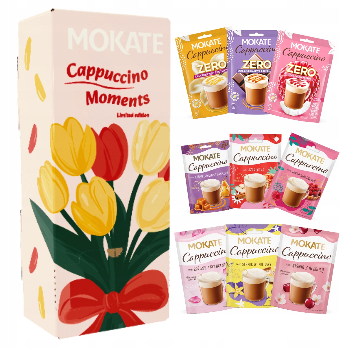 Sada na Dárek Káva Cappuccino Mokate Kávový nápoj Mix 12 příchutí 24x40 g