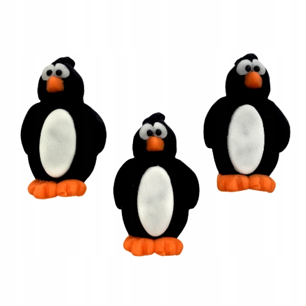 Dekoracja cukrowa na tort Pingwin 20szt