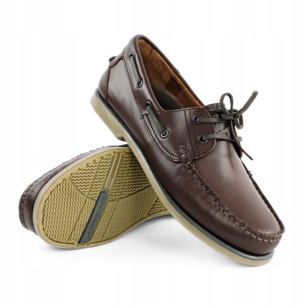 Mokasíny pánské polobotky námořnické nazouvací lehké pohodlné Kožené 43