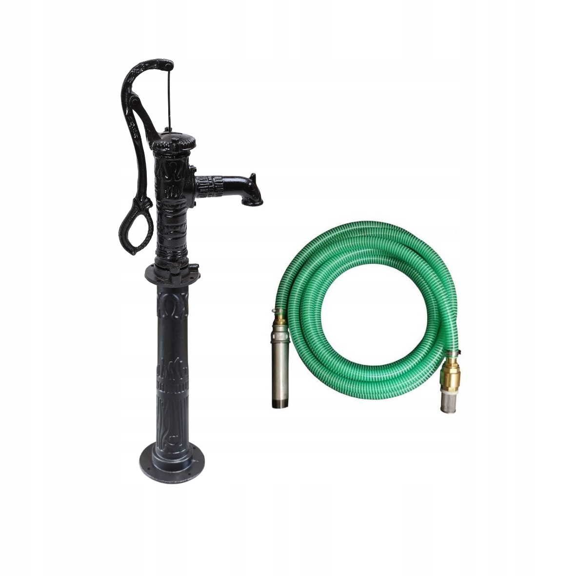 Pompa ręczna abisynka ozdobna z podstawą Omnigena wąż ssący 7m