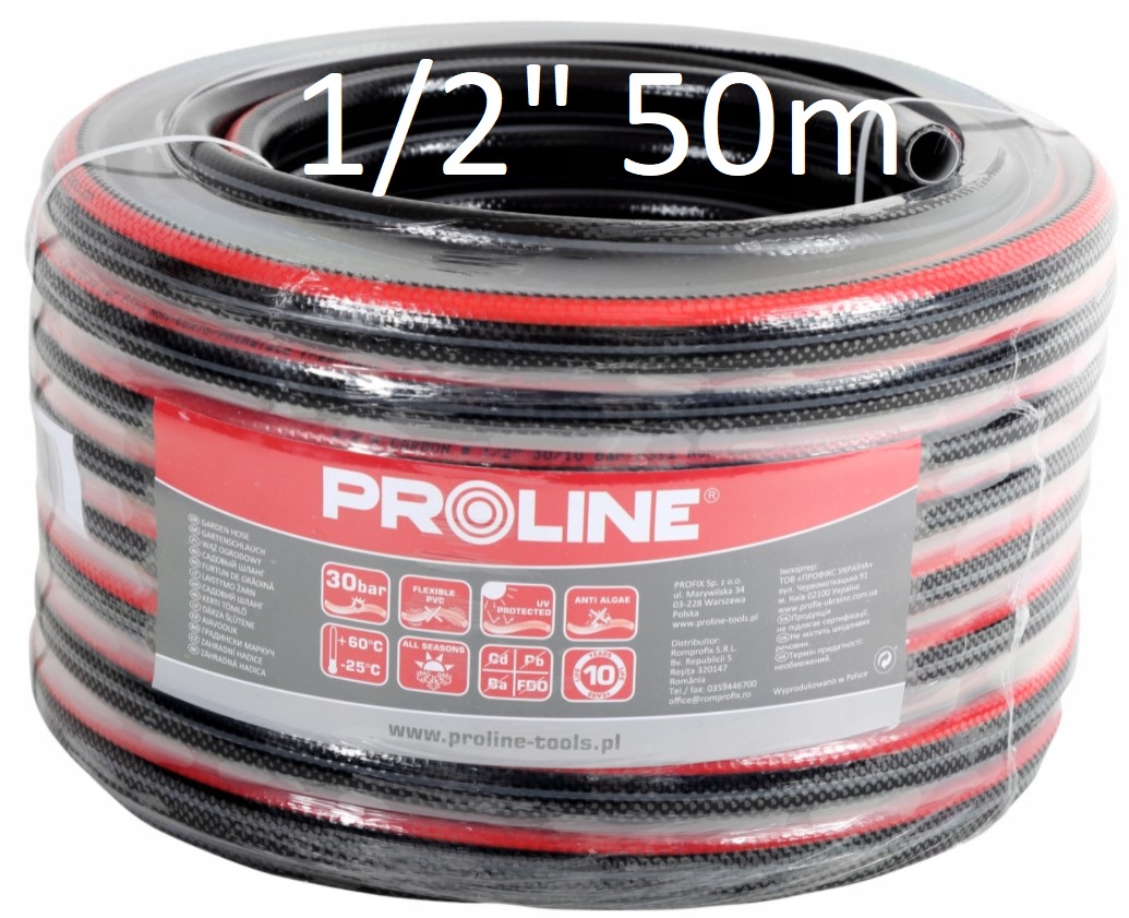 

Wąż ogrodowy 4-warstwowy Premium 1/2 50m Proline