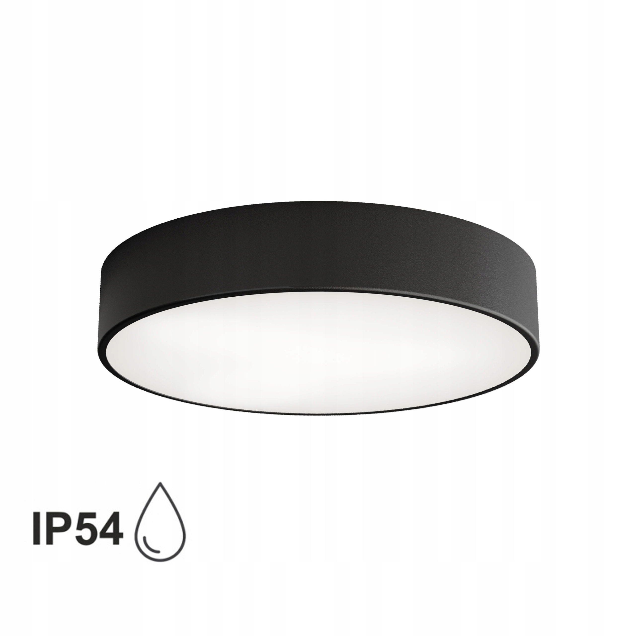 Lampa sufitowa łazienkowa na taras plafon Cleo 400 IP54 Czarny 40 cm