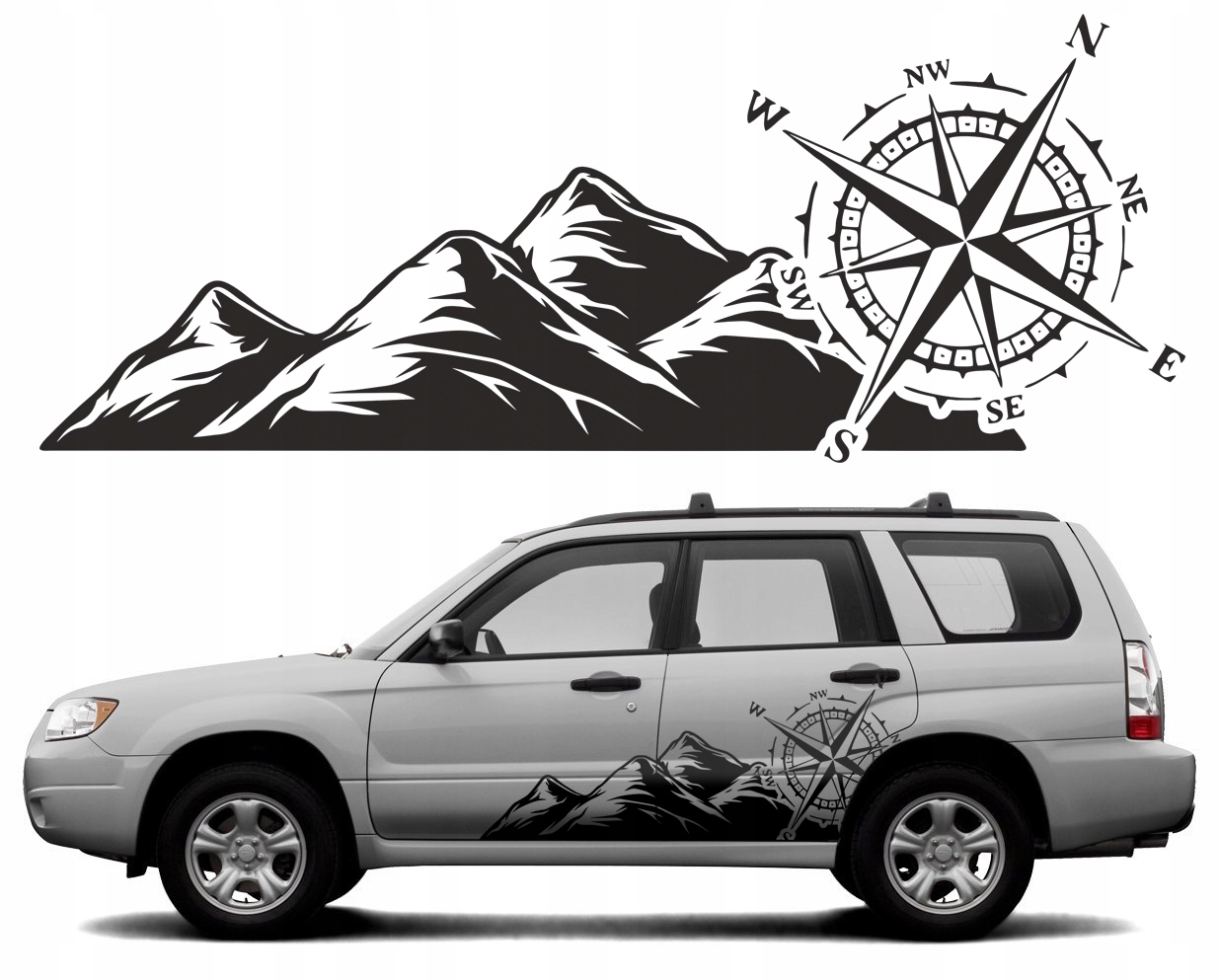 2xNAKLEJKA NA SAMOCHOD ROZA WIATROW OFFROAD 45X114