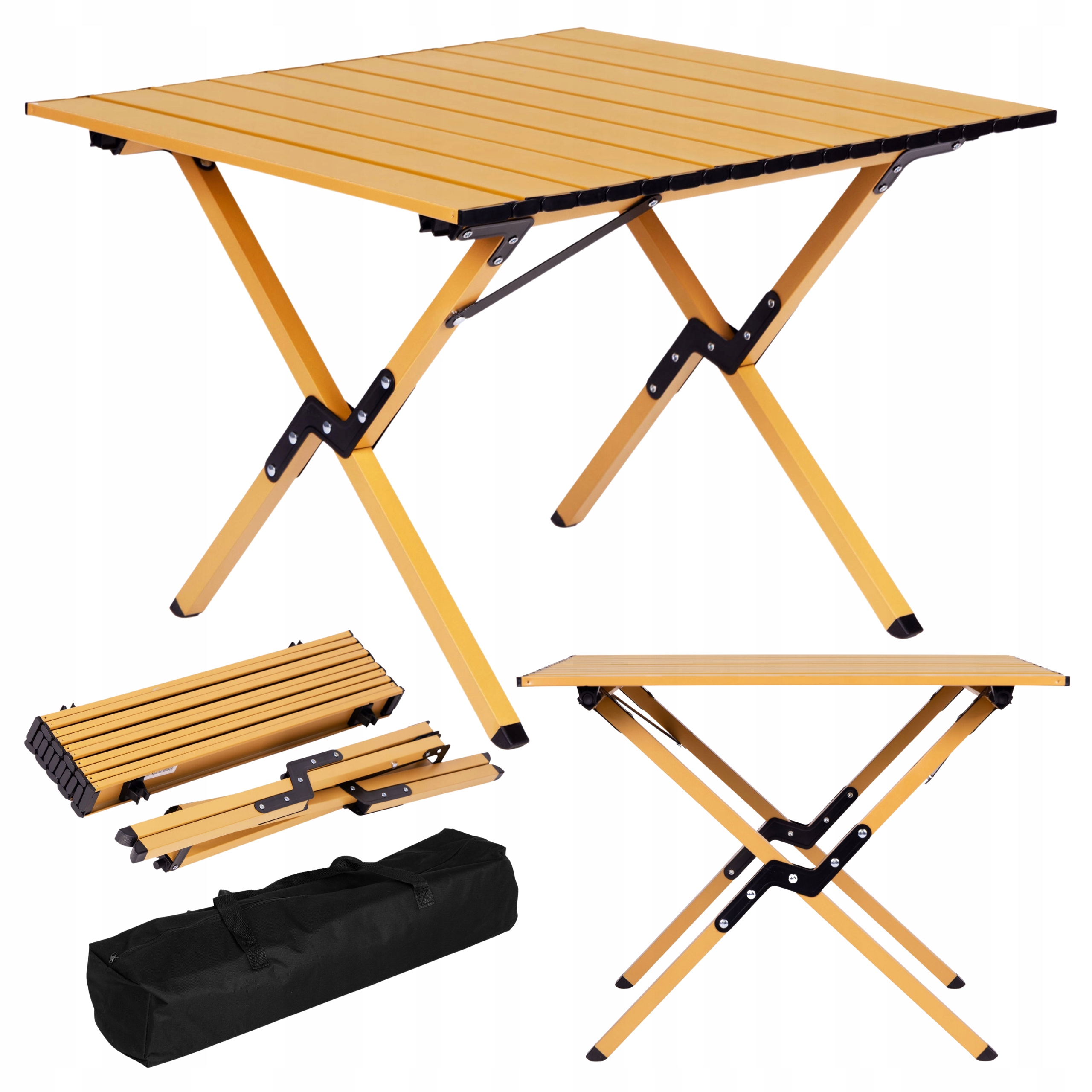 Stolik Turystyczny Składany 60x60 cm Kempingowy Ogrodowy Rolowany Z Torbą