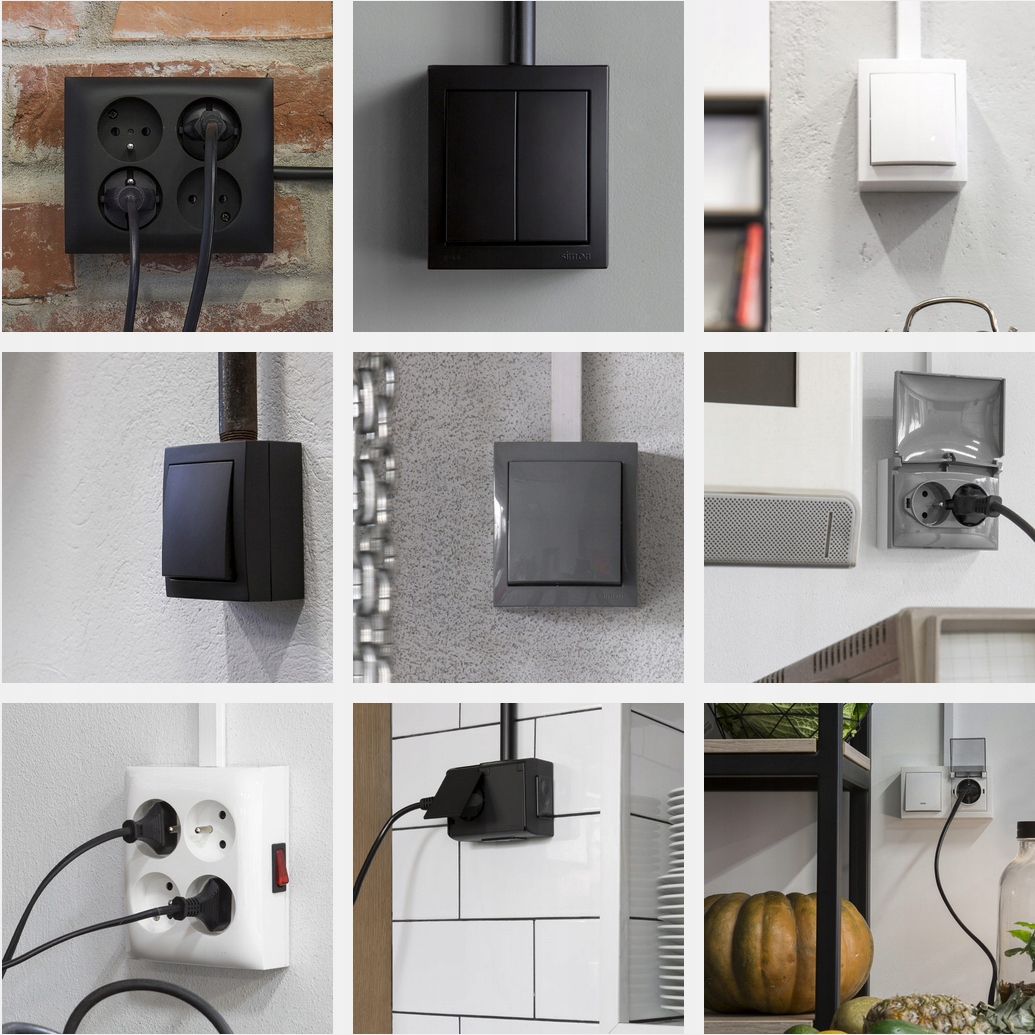 SIMON AQUACLICK Gniazdo pojedyncze IP44 natynkowe Kolor czarny