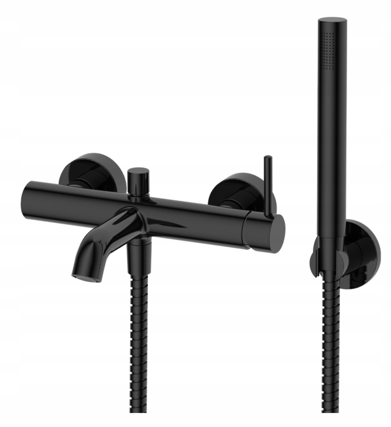 Vaňová a sprchová jednopáková nástenná batéria Omnires, čierna