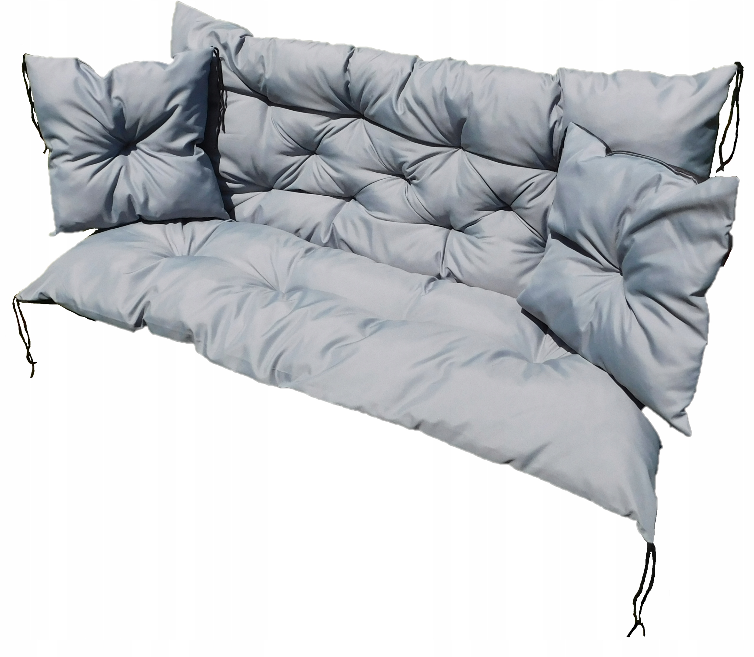 Velký Polštář na zahradní houpačku 180 x 60 x 50 cm 2 malé Polštáře