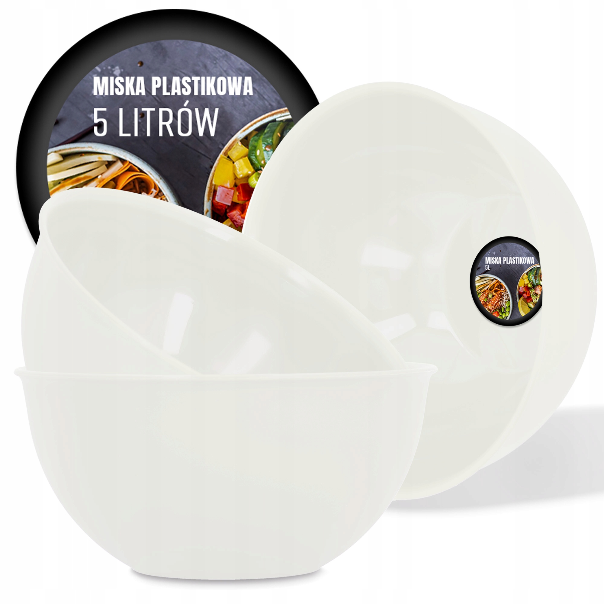 

Miska Plastikowa Kuchenna 5l Kremowa Miednica Duża