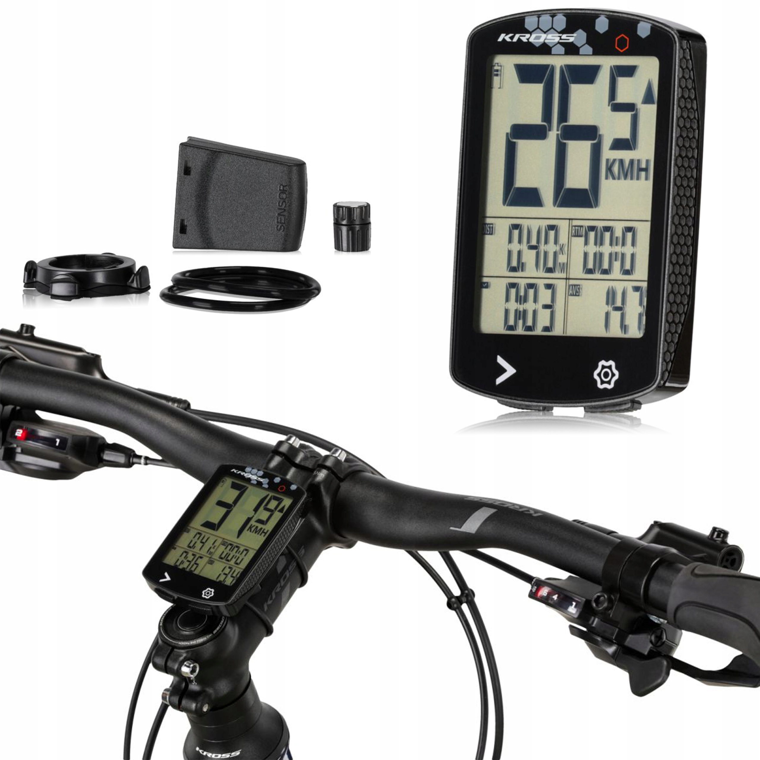 Bezprzewodowowy licznik rowerowy Kross Krc 311UW 11 funkcji Usb-c IPX6