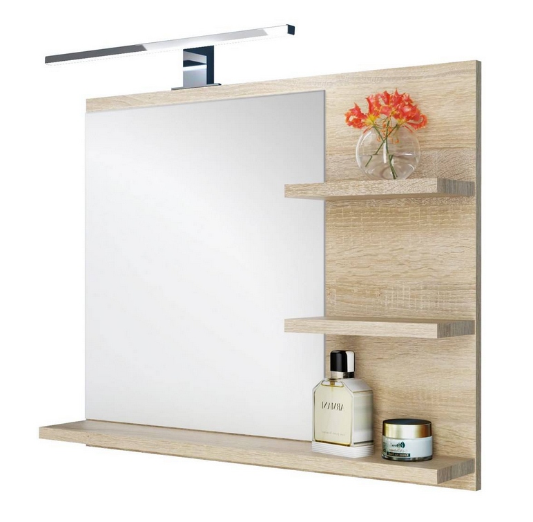 Zrcadlo s policemi a Led svítidlem