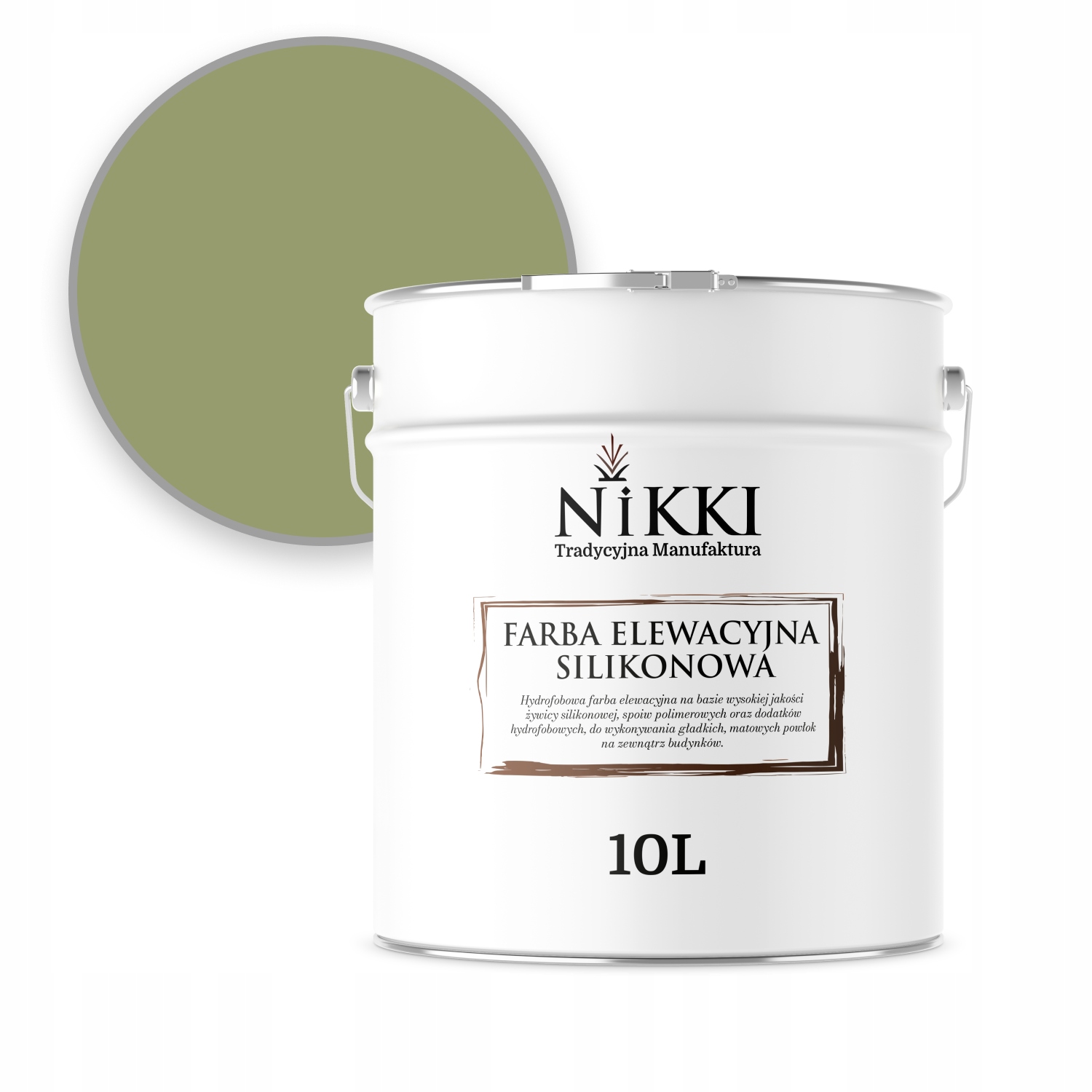 Fasádna Farba Silikónová 5 L Zelená F484 Odolná Voči Zelene