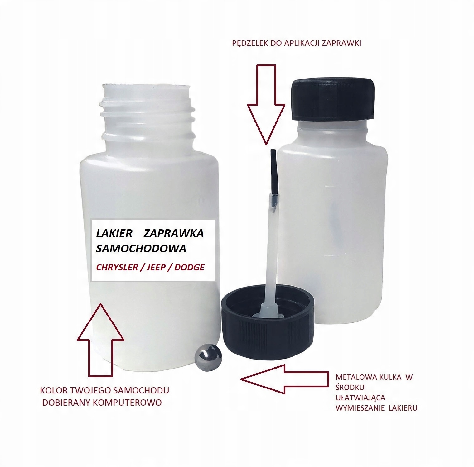 

Chrysler Lakier Samochod Zaprawka Każdy Model 50ML