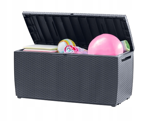 Veľká Záhradná Skrinka 305 L, Antracitový Úložný Priestor, Nádoba Na Vankúše Keter