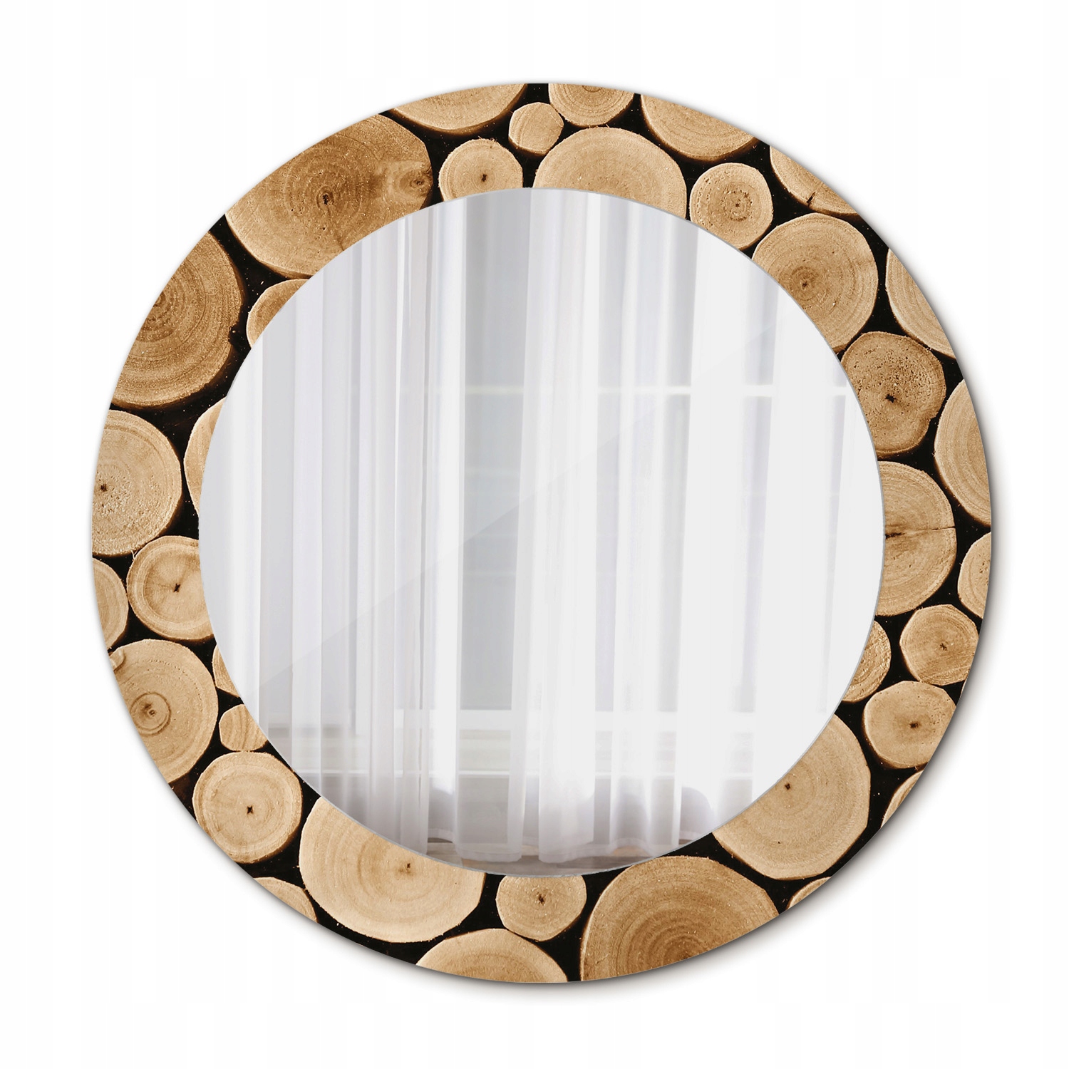 Závesné zrkadlo so skleneným rámom Klody dreva 60 cm