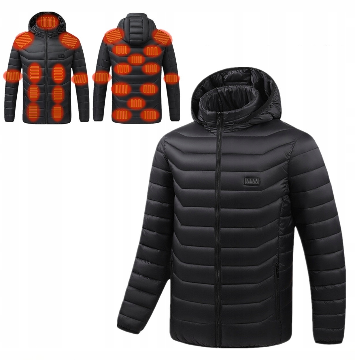 Unisex Elektrická Vyhřívaná Usb Zimní Teplá Bunda 3 Režimy Xxs