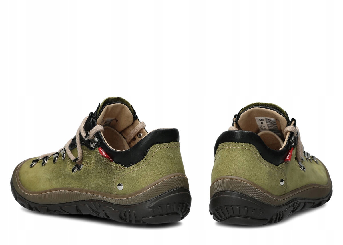 NAGABA 054 ZIELONY - WYGODNE SKÓRZANE TREKKINGI DAMSKIE Model 054