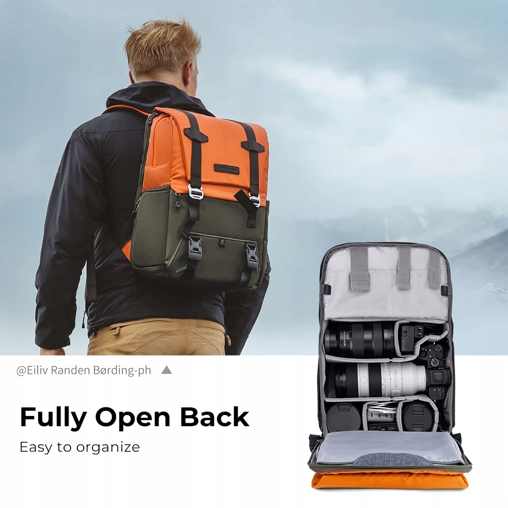 K&F CONCEPT Plecak Na Aparat Z Przegrodą Na Laptop 15-156 Cali 20L — miniatura 5