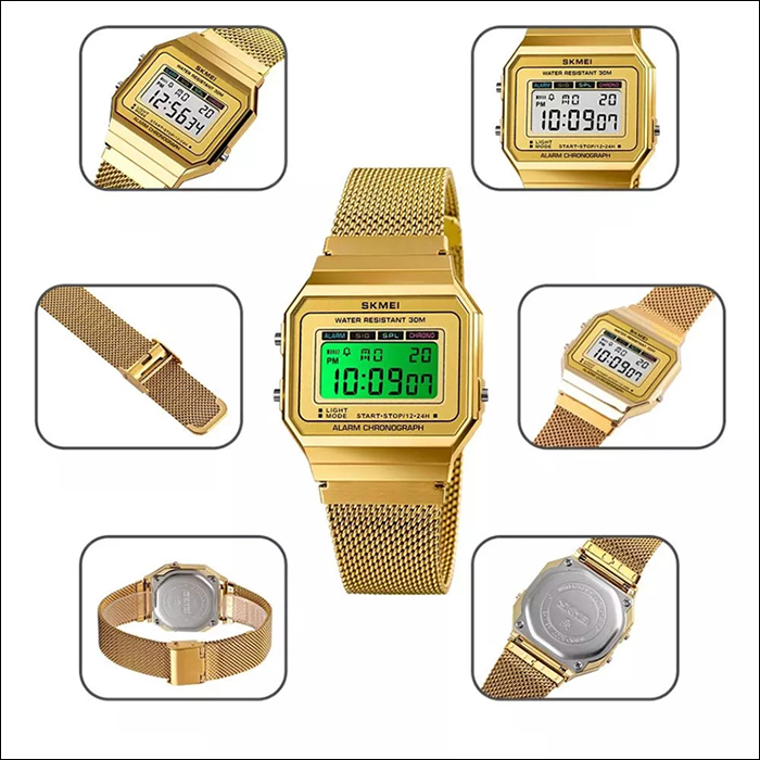 Zegarek męski SKMEI elektroniczny bransoleta Kształt koperty prostokątna