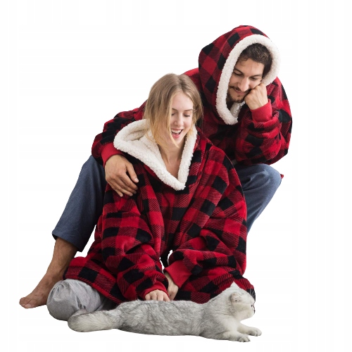 

Wielka Puchata Bluza Kaptur Zimowa Oversize Koc