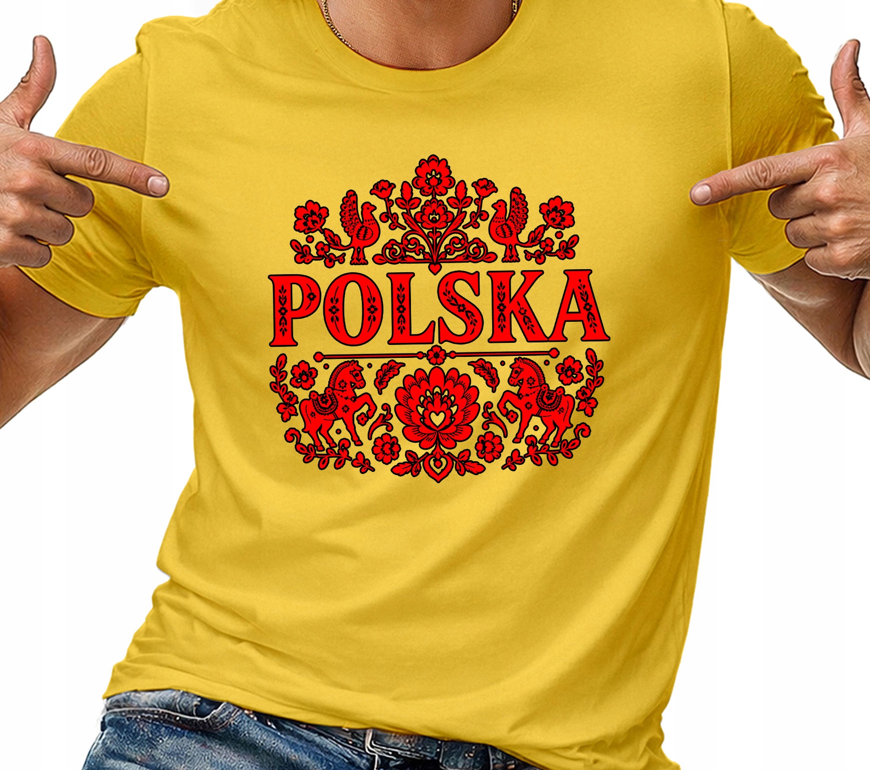 Tričko Tričko Pánské Polské Lidové Vystřihovánky Folk Vlastenecké M