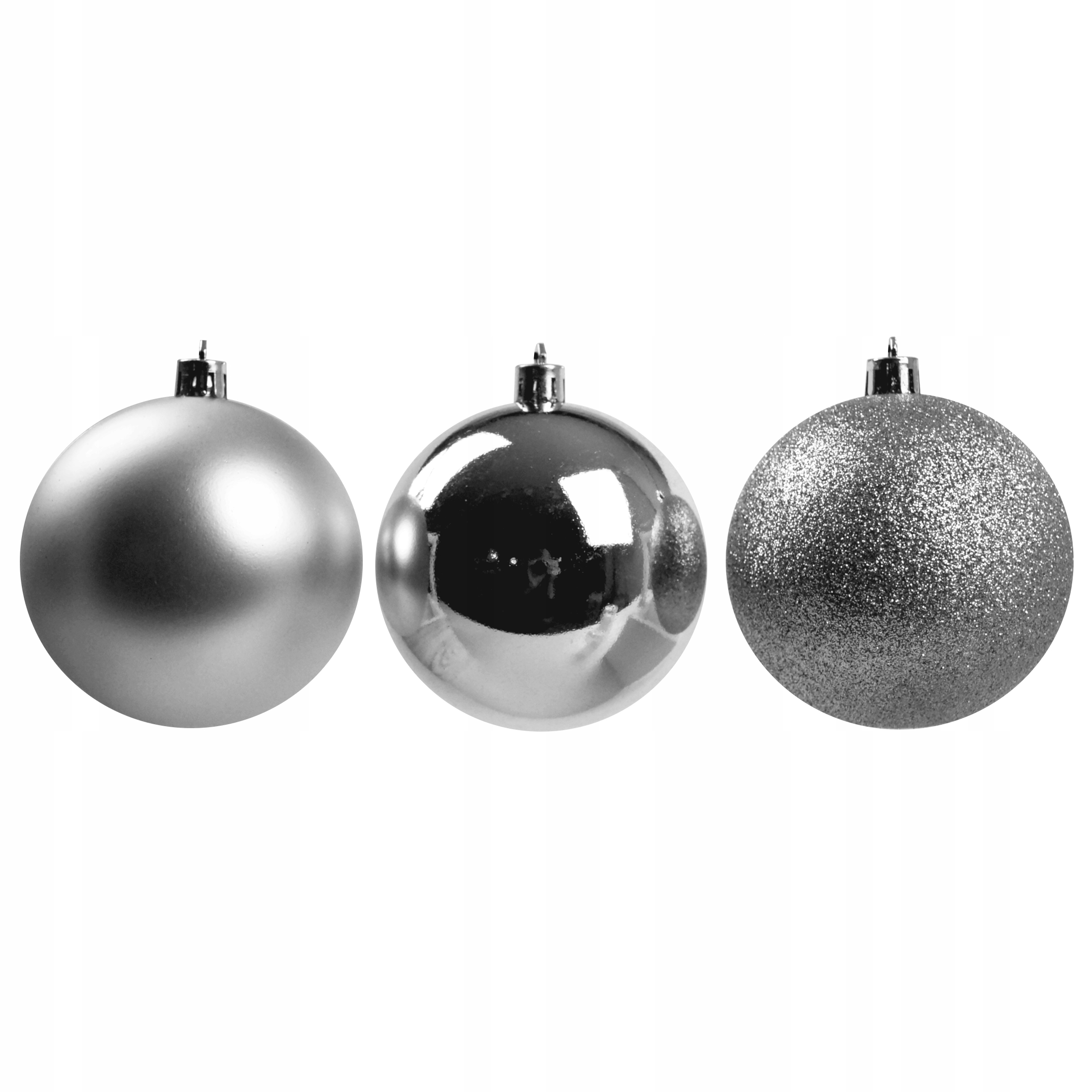 

Srebrne bombki ozdoby choinkowe 6 szt. 8 cm