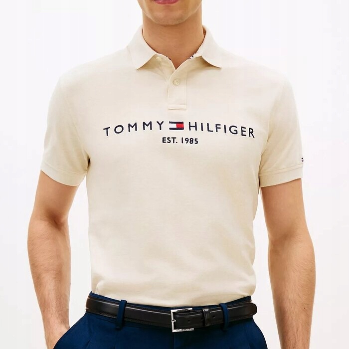 Polokošile Tommy Hilfiger béžová bavlněná pánská M (nová)