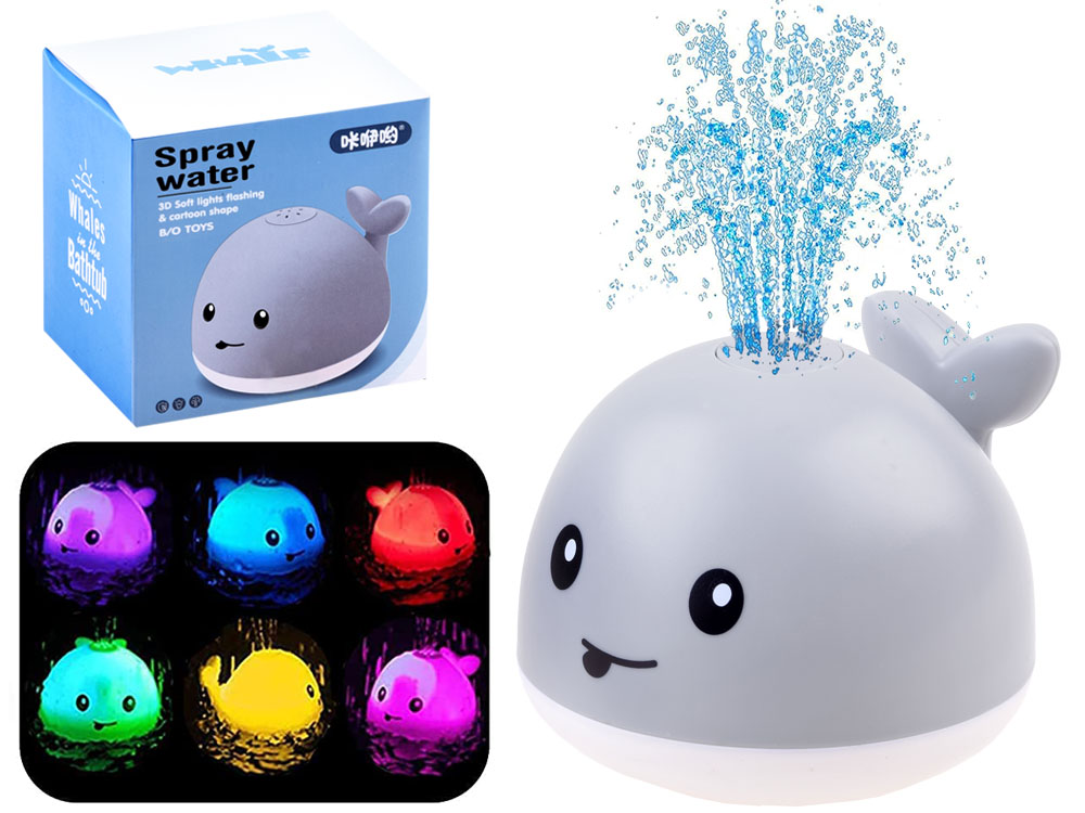 ŚWIECĄCA FONTANNA DO KĄPIELI WIELORYB LED