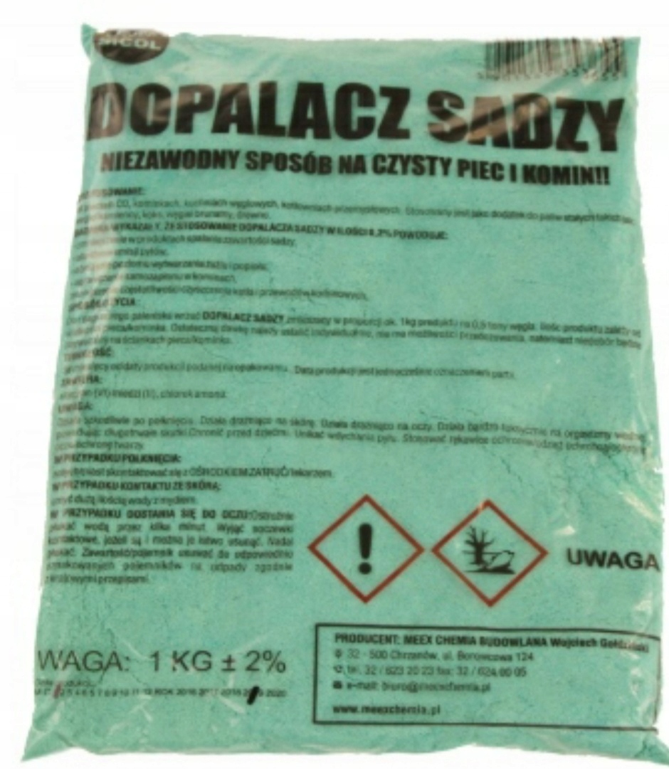 MEXX DOPALACZ SADZY CZYSTY KOMIN PIEC SPALACZ 1 KG