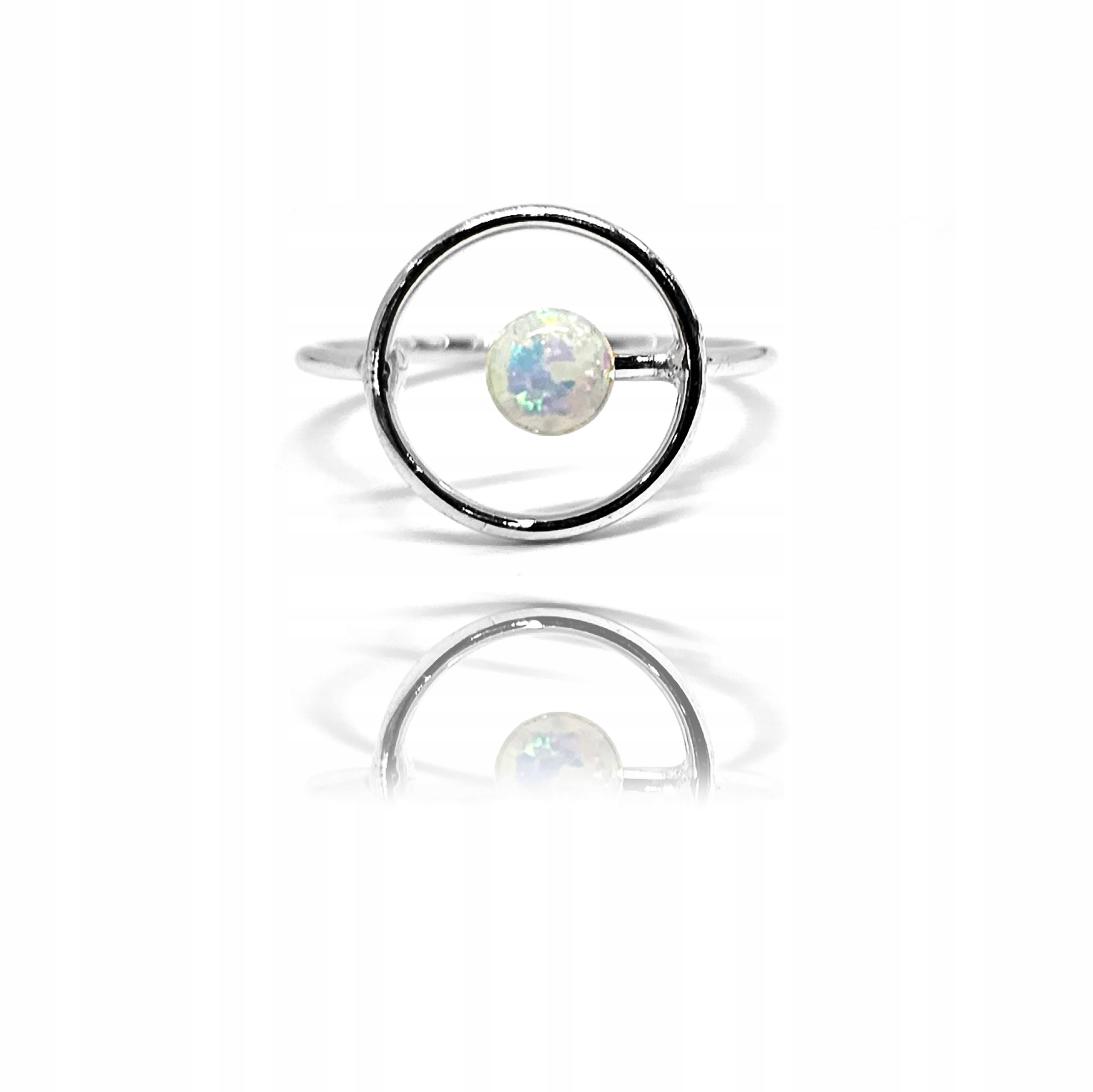 Stříbrný Prstýnek s bílým opálem, opál, stříbro 925