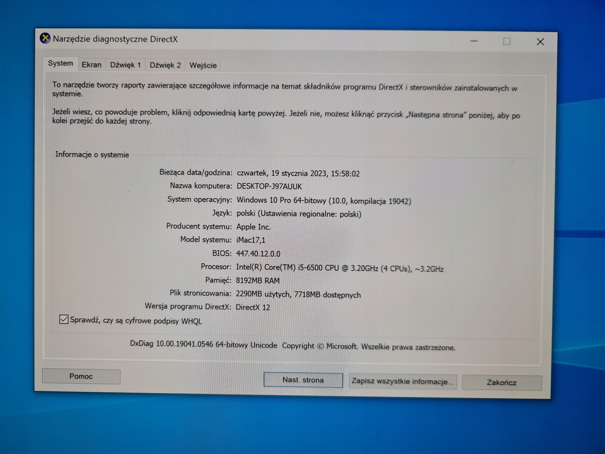Komputer APPLE IMAC 2015 21,5 I5 Typ pamięci RAM DDR3L