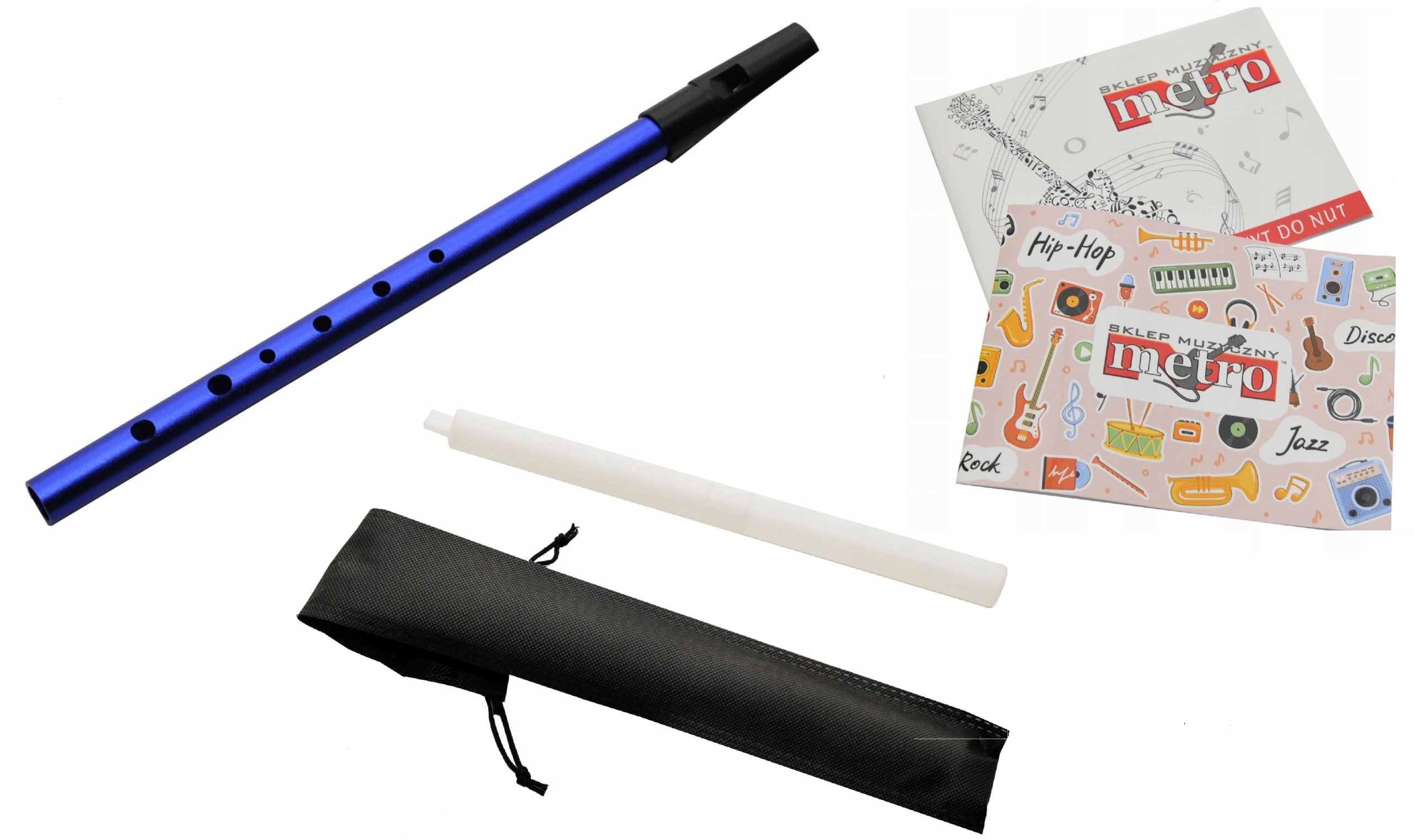 FLAŻOLET SZKOLNY METALOWY "D" + GRATIS ZESZYT NUTOWY