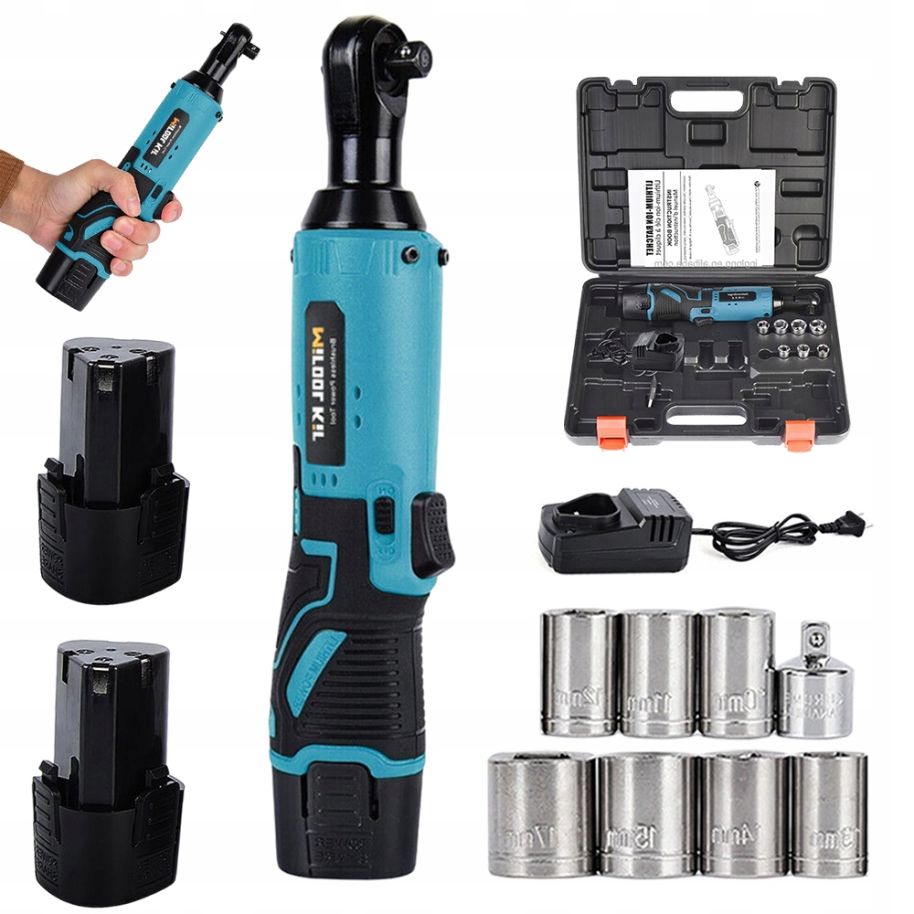 Elektrický Ráčnový Klíč 12V 60NM S Led Pro Montáž Nábytku