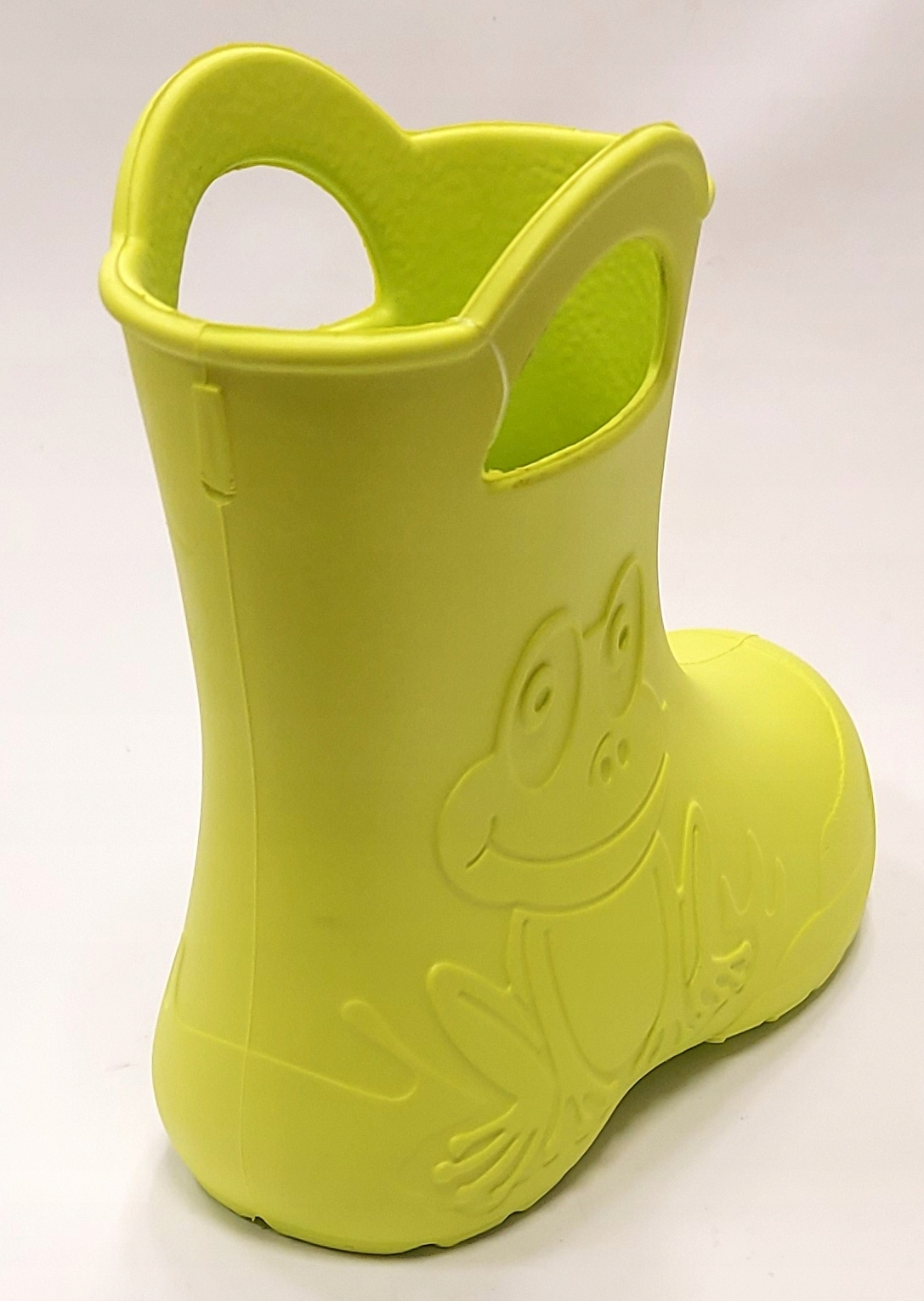 LEKKIE KALOSZE PIANKOWE GUMOWCE Z USZAMI ŻABKI ŻABKA FROG LIMONKA 26-27 Odcień limonkowy