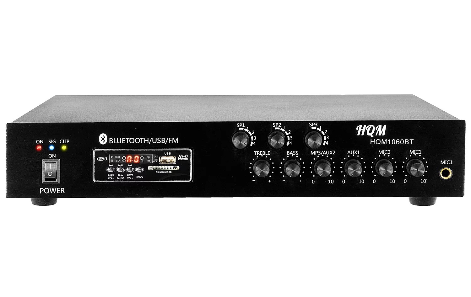 Hqm 1060BT/S Pa zesilovač 60W 3 zóny 8 ohm 110V Usb