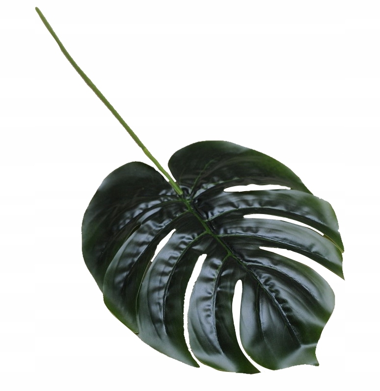 LIŚĆ MONSTERA ZIELONY SZTUCZNY WOSKOWANY 44cm